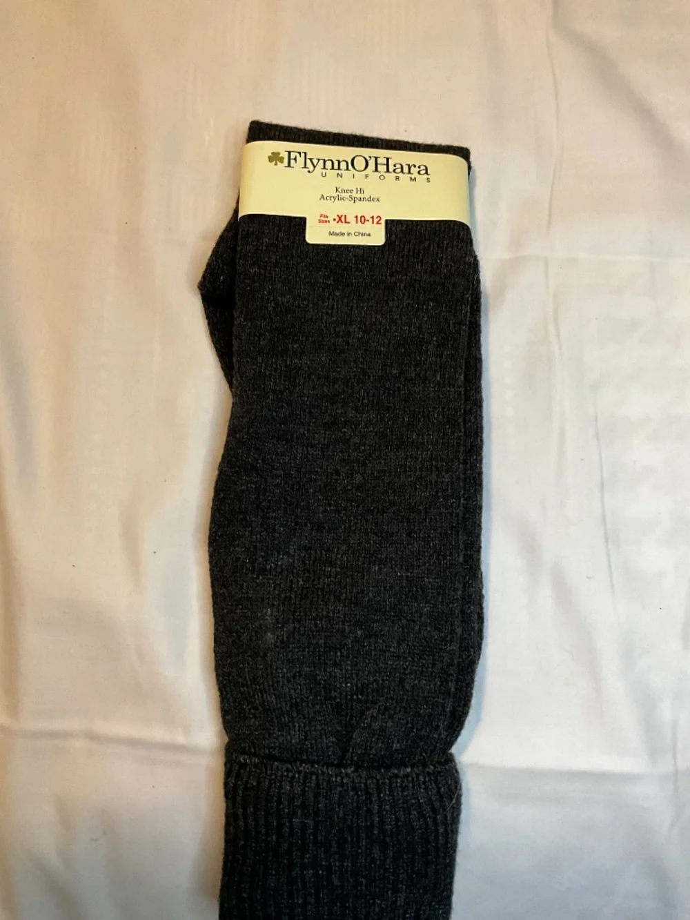 These are charcoal grey FlynnO'Hara‎ Uniforms knee-high acrylic-spandex socks in